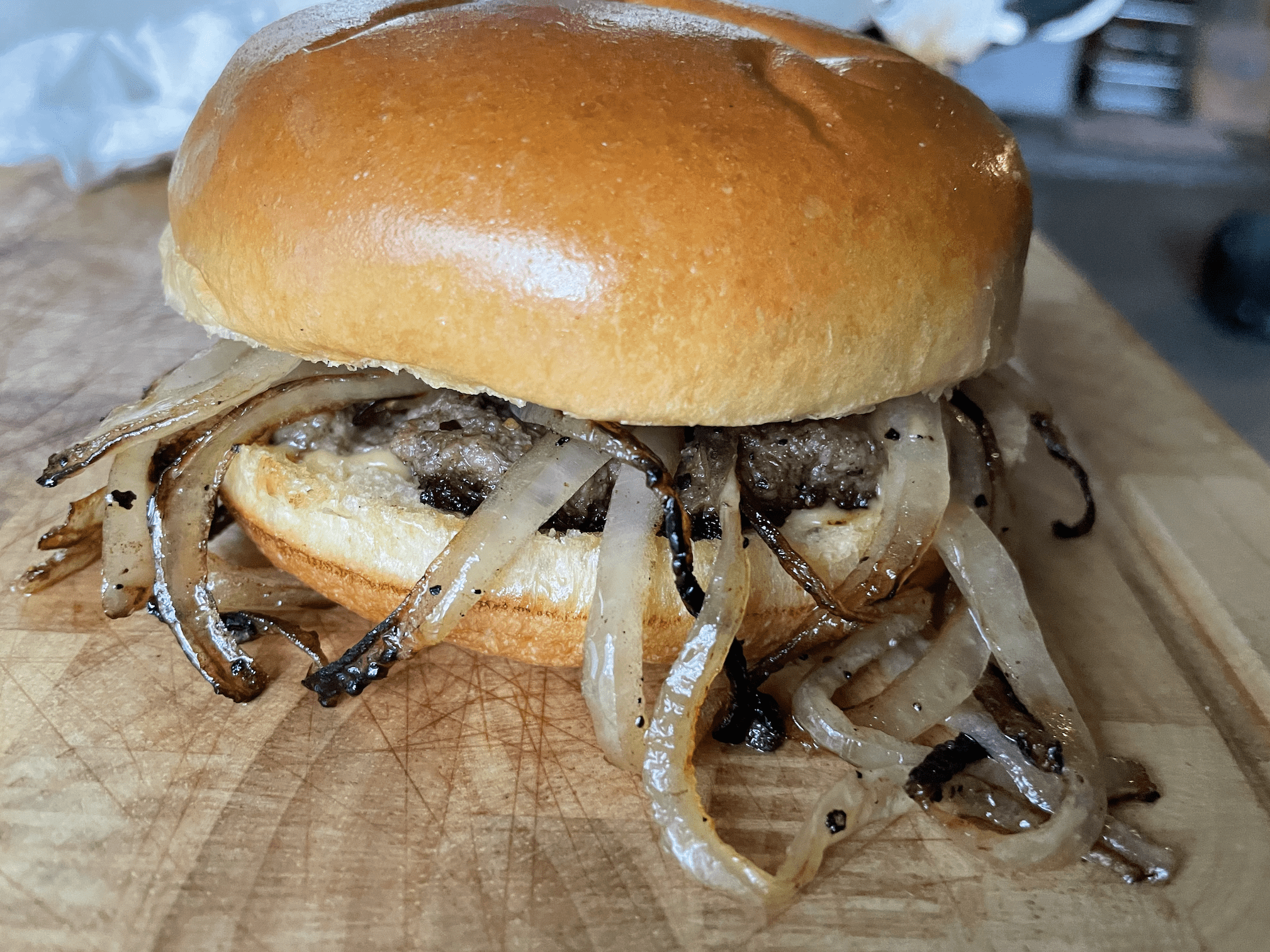 Onion Smash Burger — Cooking with Rocco